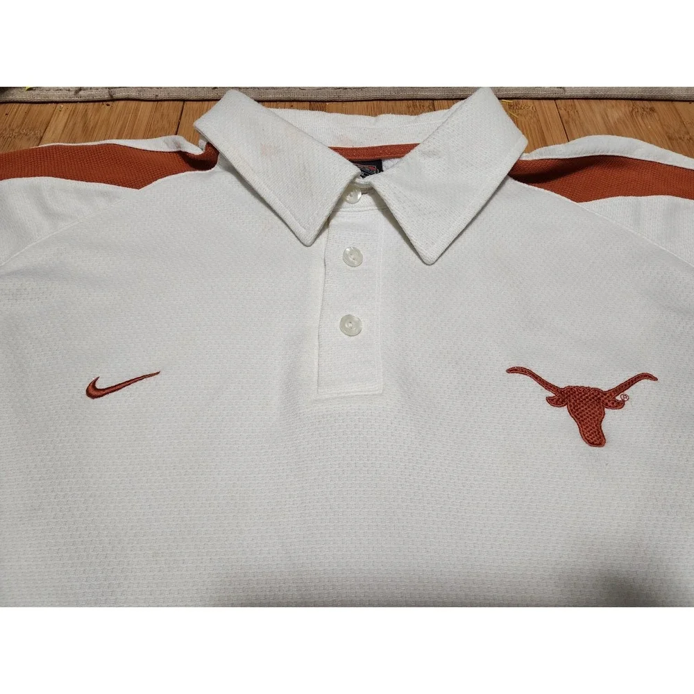 VTG 90s Nike University of Texas Longhorns Team Mens XL Polo Shirt Logo NCAA SEC